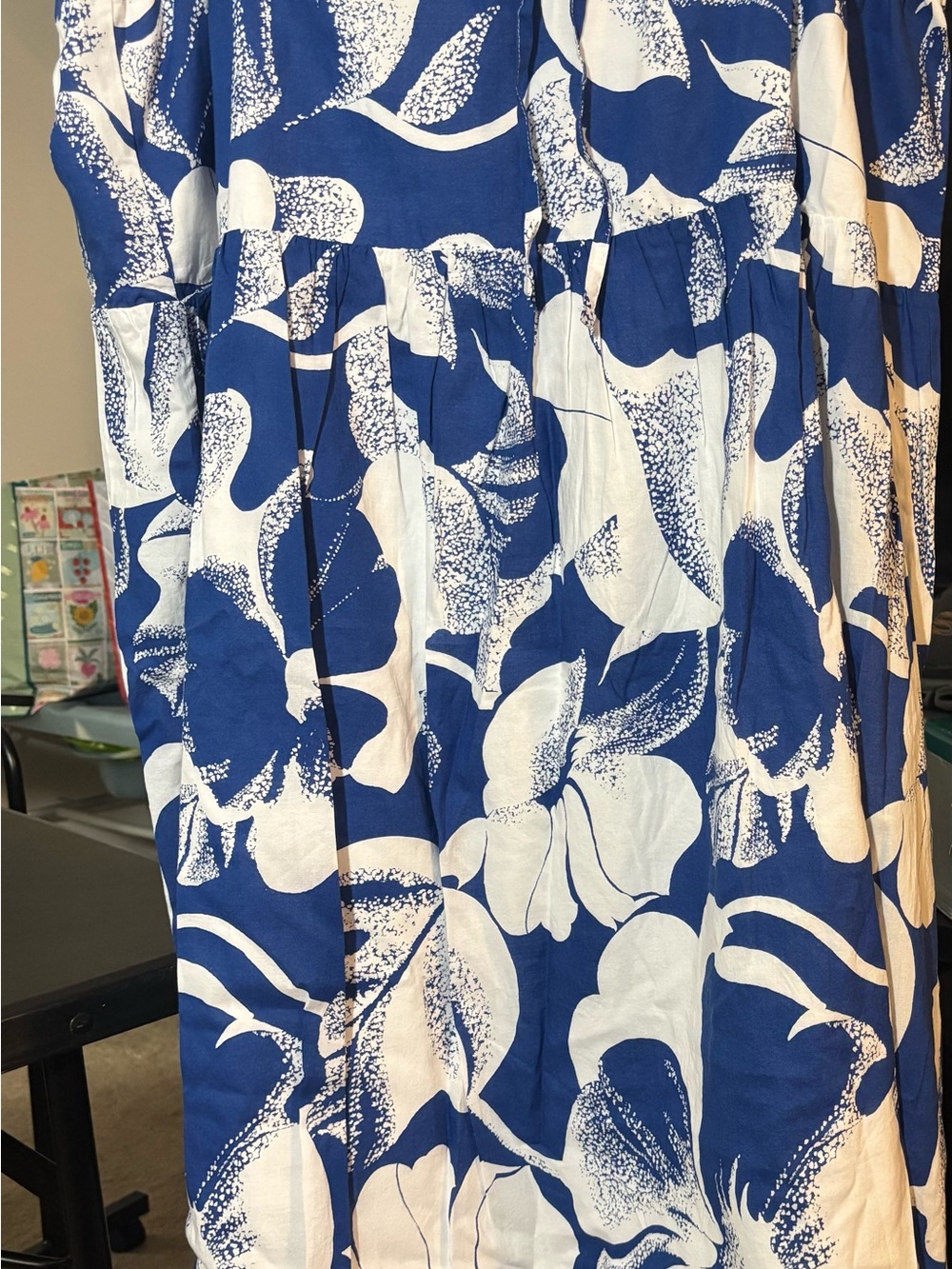 Wonderly Blue and White Floral Maxi Skirt